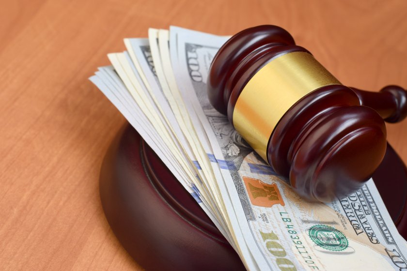 Law Firm Cost Justice Gavel Dollar Bills Money