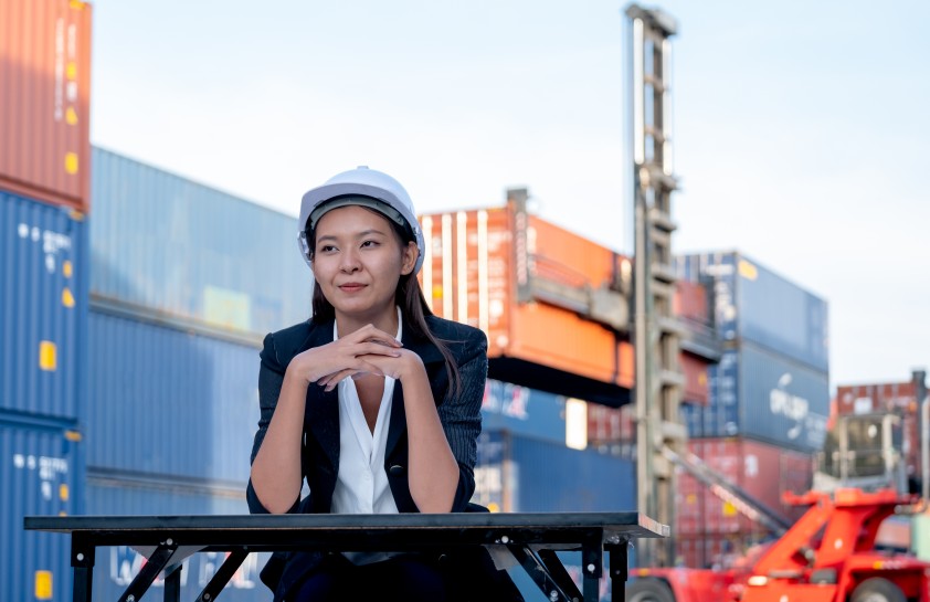 Logistics Containers Woman Female Worker Asian China Chinese Supply Chain