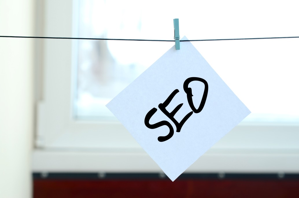 SEO White Post It Letters Hanging Drying Up Search Engine Optimization