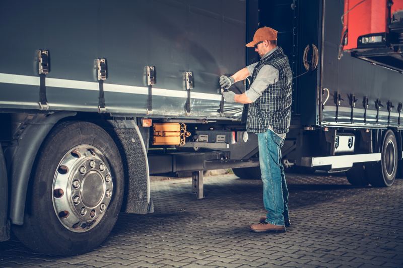 Semi Truck Safety Standards Checkup Man Male Security