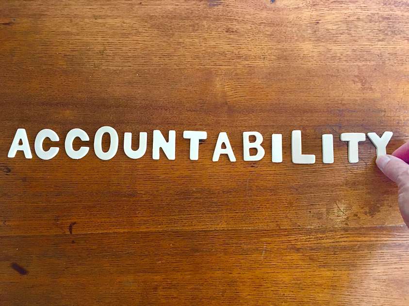 Accountability Letters Wooden Table Be Accountable for Actions Results