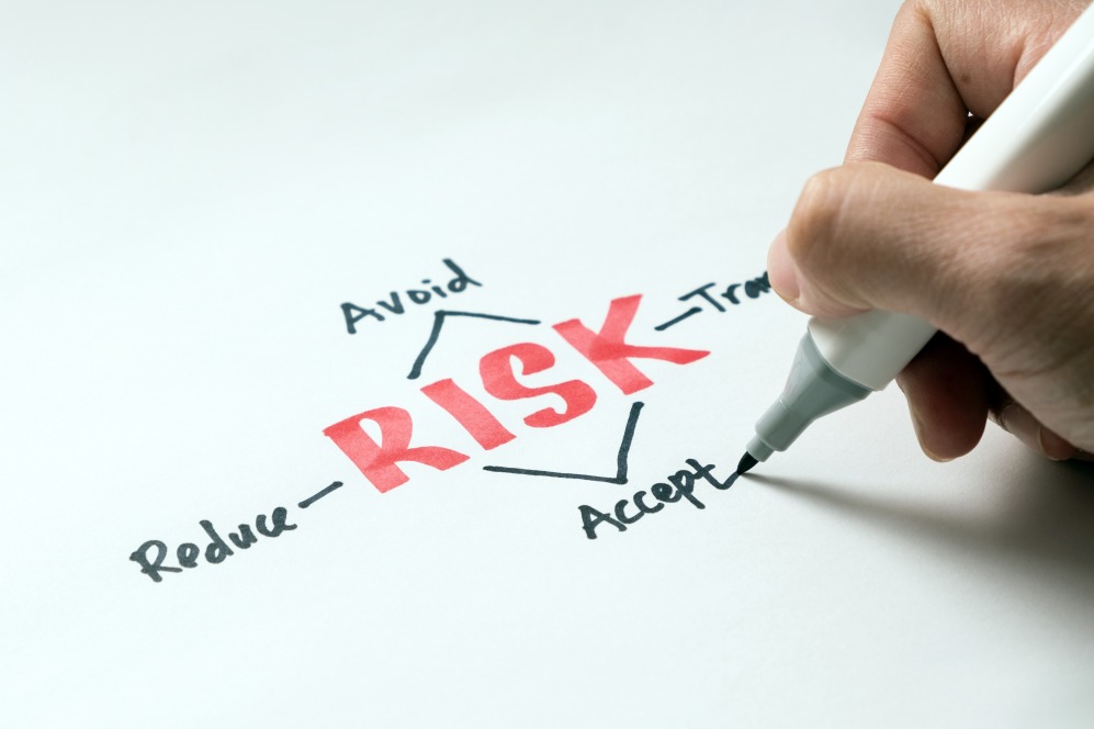 Avoid Risk Management Reduce Accept Safety Security Handwriting