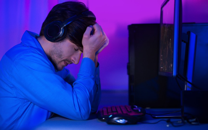 Loss of Control Upset Man Male Computer Angry Frustrated