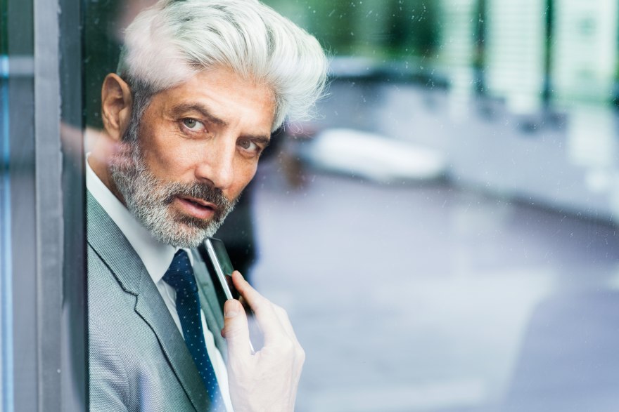 Mature Businessman Successful Entrepreneur Man Male Grey Hair