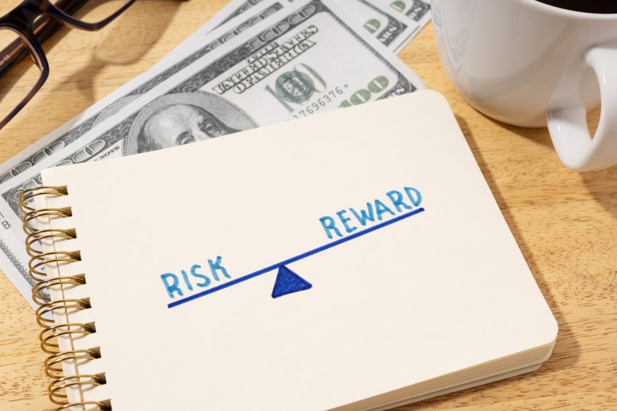 Risk Reward Balance Concept Management Paper Drawing Taking Risks