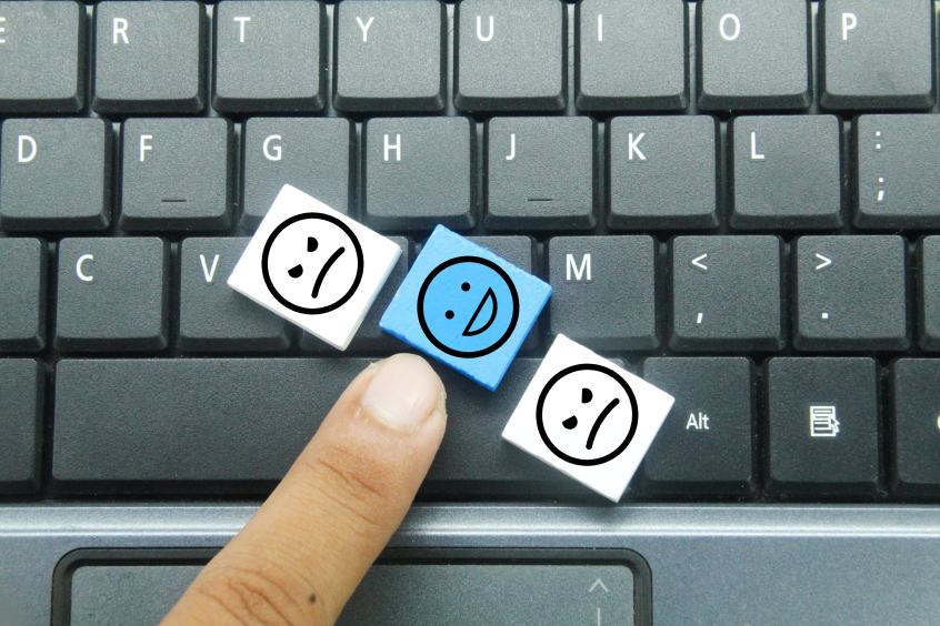 User Experience Happy Face Angry Smileys Laptop Finger UX