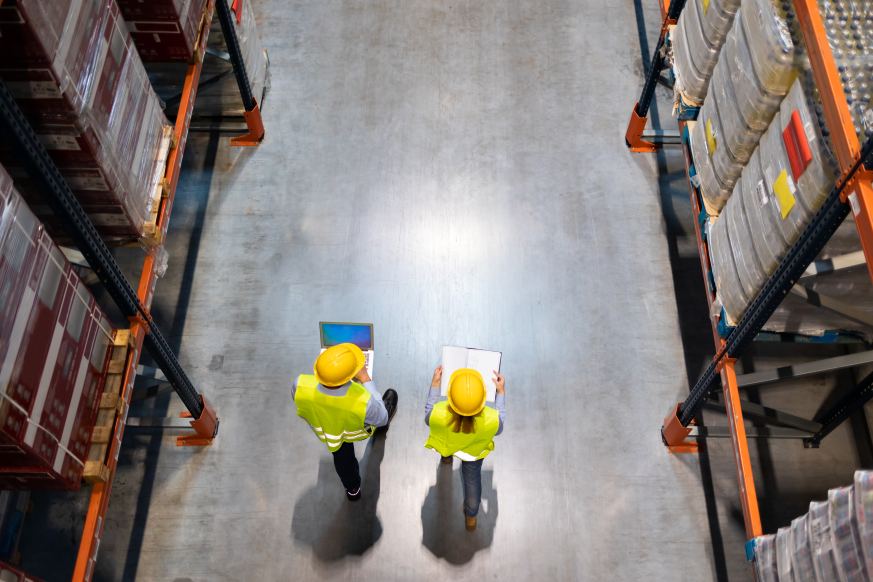 Warehouse Workers Walking Warehousing Supply Chain Inventory Management