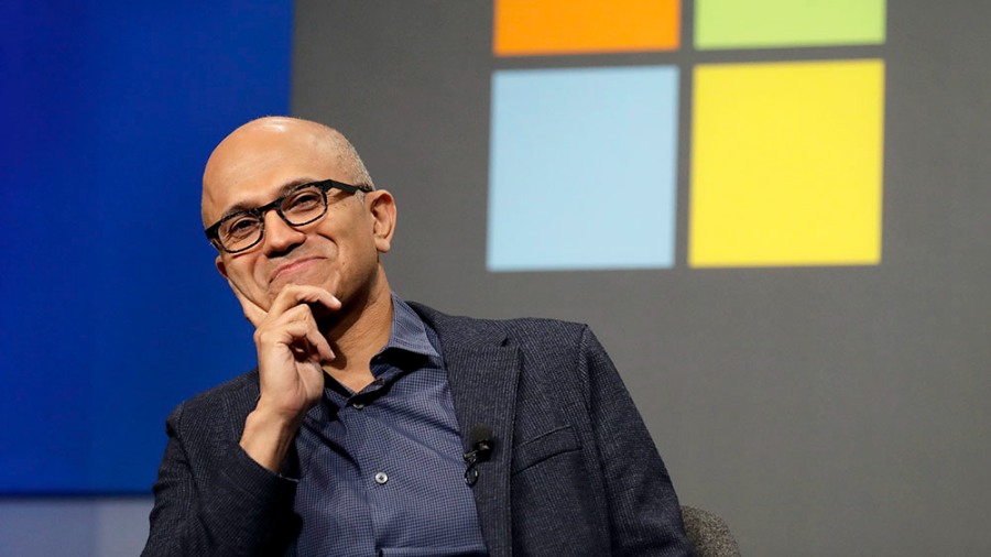 Satya Nadella CEO at Microsoft Speaking Event