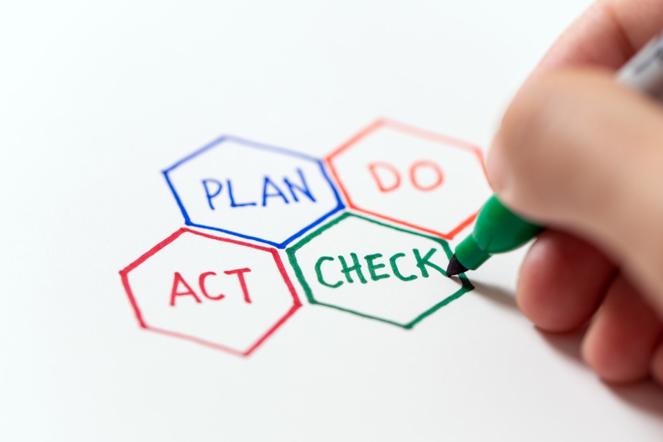 PDCA Plan Do Check Act Quality Control Pen Hand