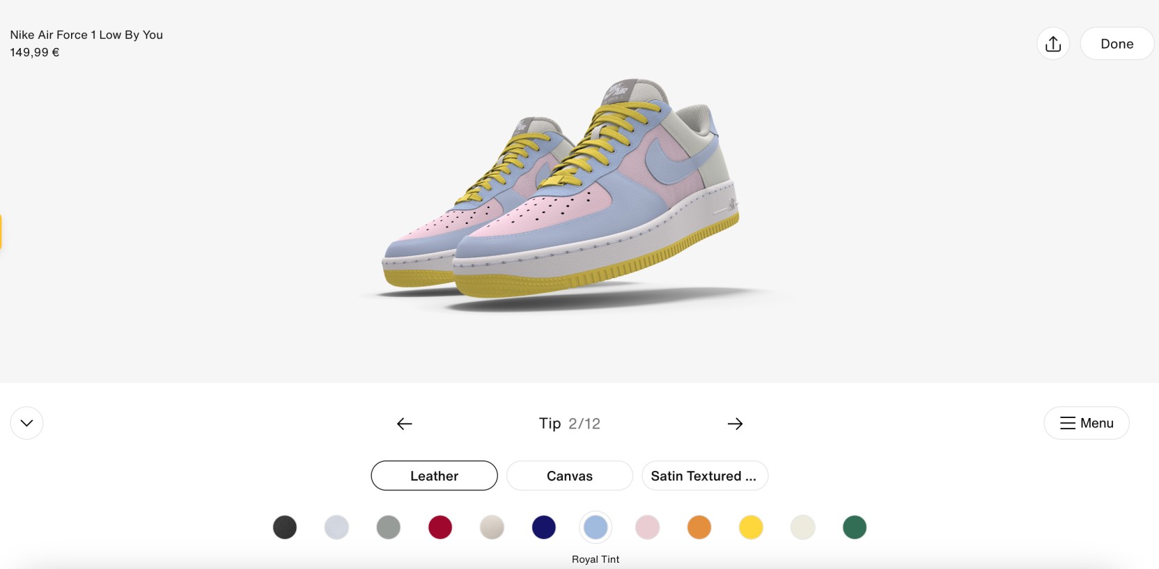 Nike Air Force 1 Sneakers Design Personalization Shopping Experience