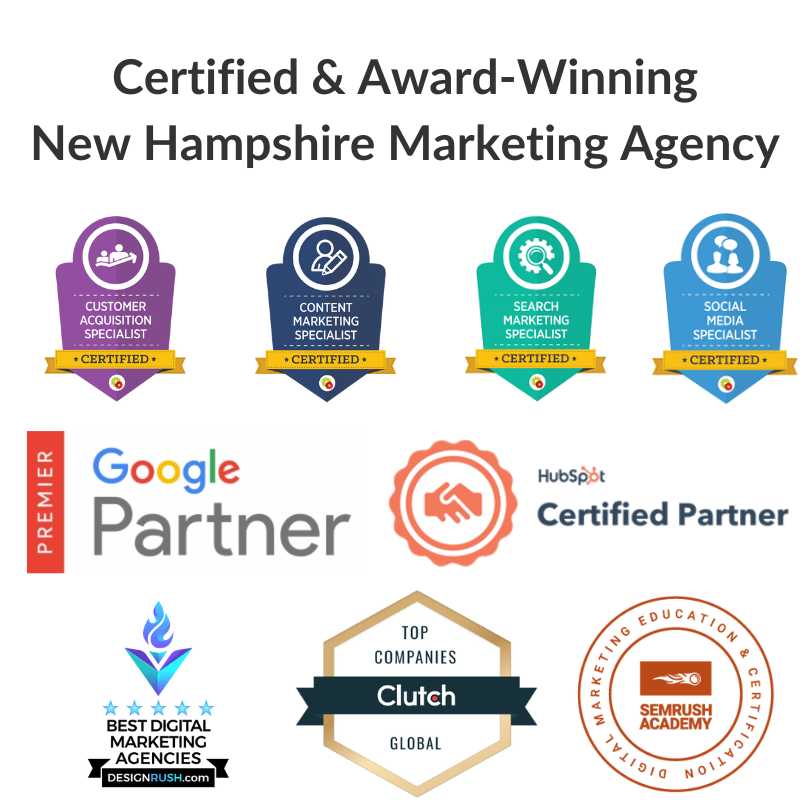 Award Winning Digital Marketing Agency in New Hampshire Awards Certifications Agencies Companies Firms