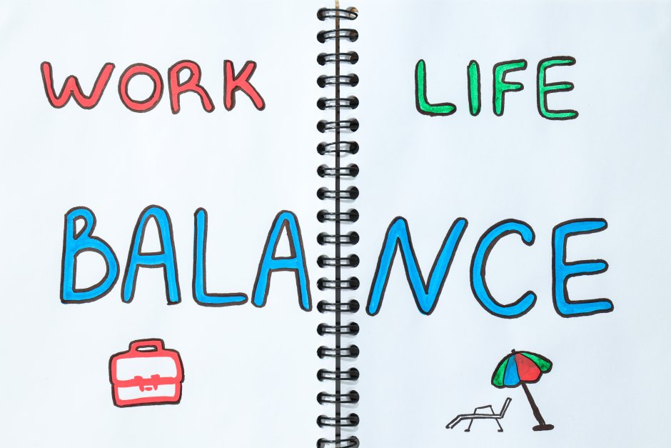 Work Life Balance Hand Drawn Drawing Writing Notebook Concept