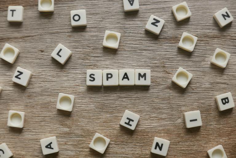 SPAM Word Scrabble Letters Filter Email Marketing Spamming Concept