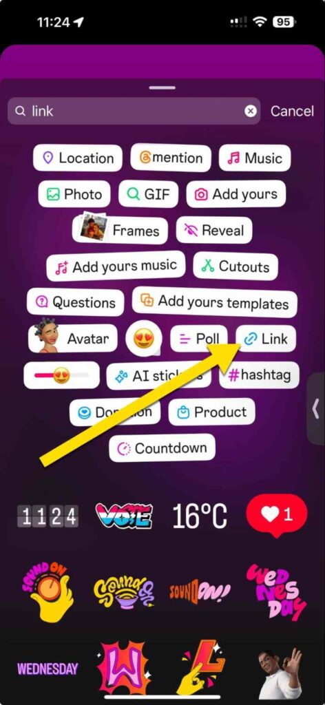 Instagram Story Link Example Post