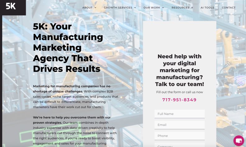 5K Media Digital Marketing Agency for Manufacturers