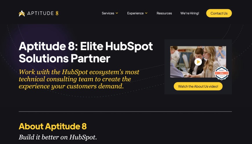 Aptitude 8 Best Elite HubSpot Solutions Partner