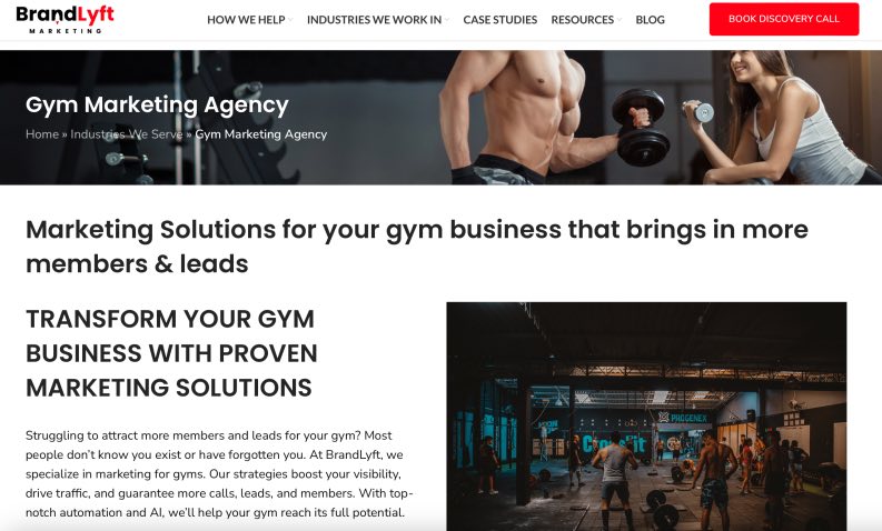 BrandLyft Gym Digital Marketing Services