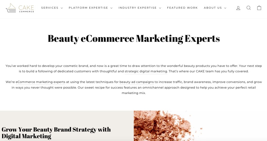 CAKE Commerce Beauty eCommerce Marketing Agency