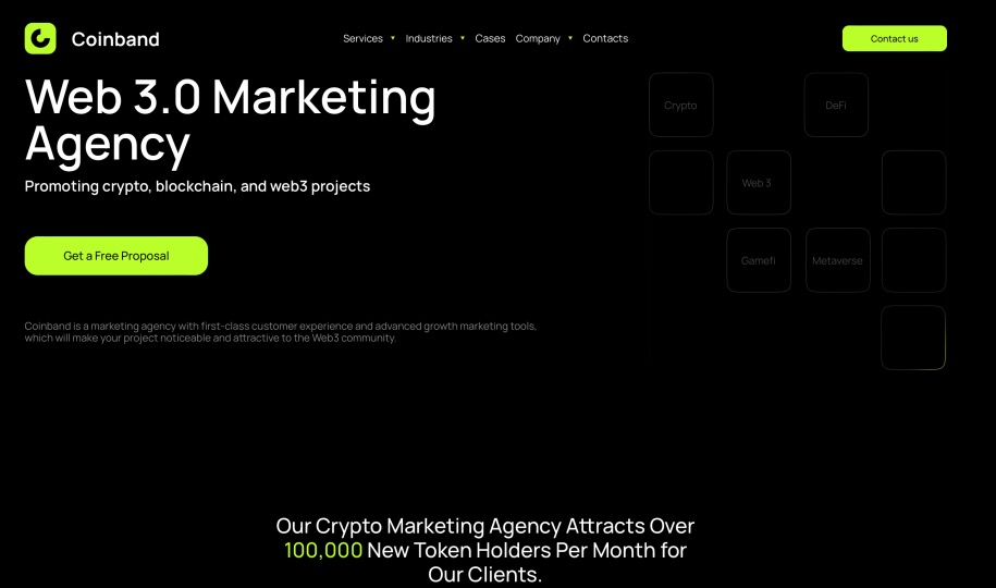 Coinband Full-Service Crypto Marketing Companies