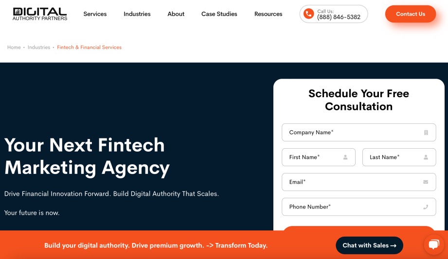 Digital Authority Partners Marketing Agency for Financial and FinTech Companies