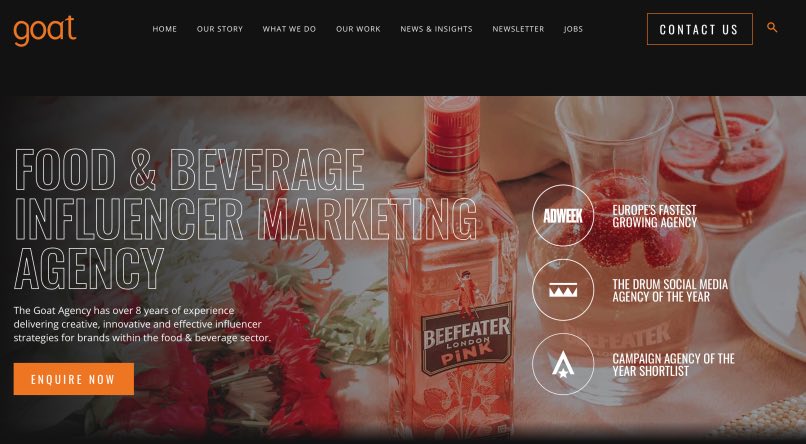 Goat Food and Beverage Influencer Marketing Agency