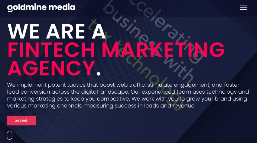 Goldmine Media FinTech Marketing Agencies