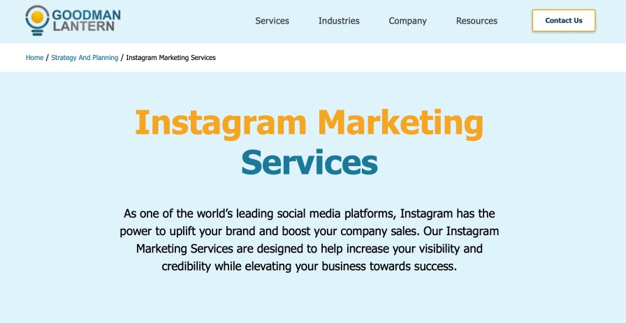 Goodman Lantern Best Instagram Marketing Services