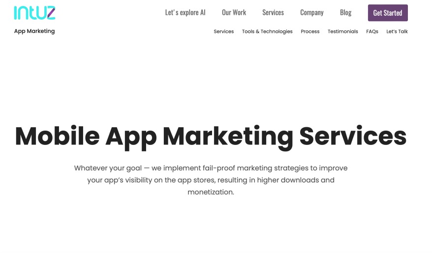 Intuz Digital Marketing Agency for Mobile Apps