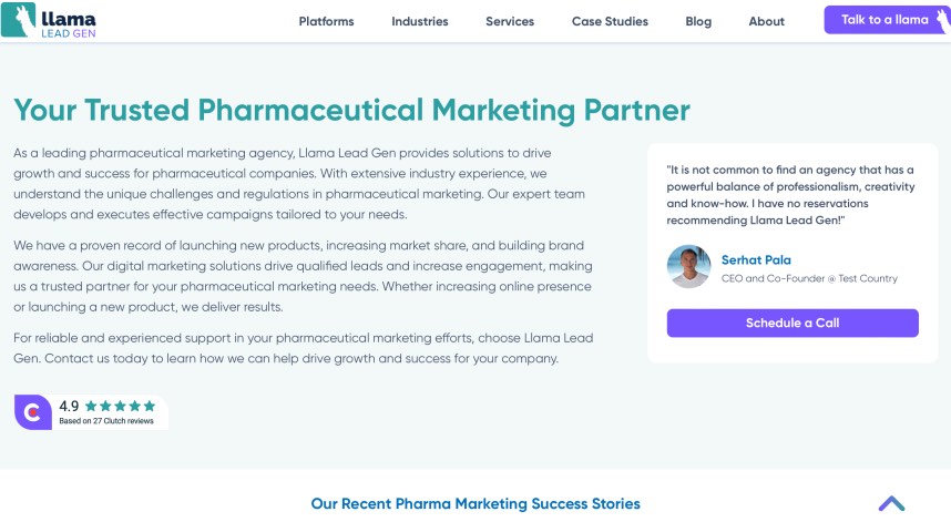 Llama Lead Gen Best Pharmaceutical Digital Marketing Company