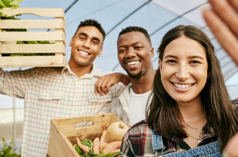 Local Sustainability Efforts Farm Veggies Vegetables People Selfie