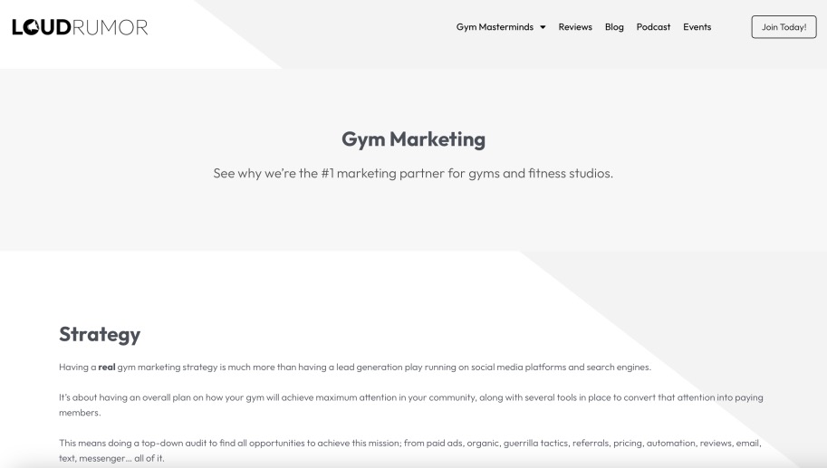 Loud Rumor Full-Service Gym Marketing Companies