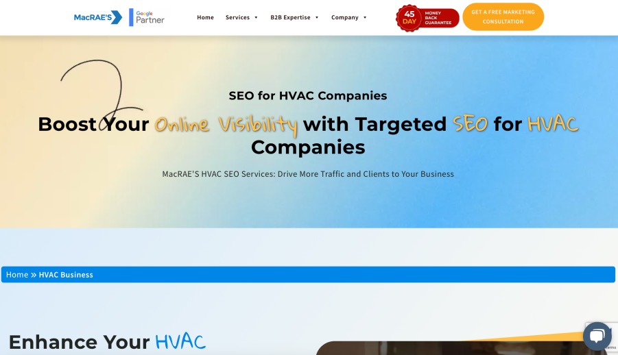 MacRAE's Best SEO Agency for HVAC Companies