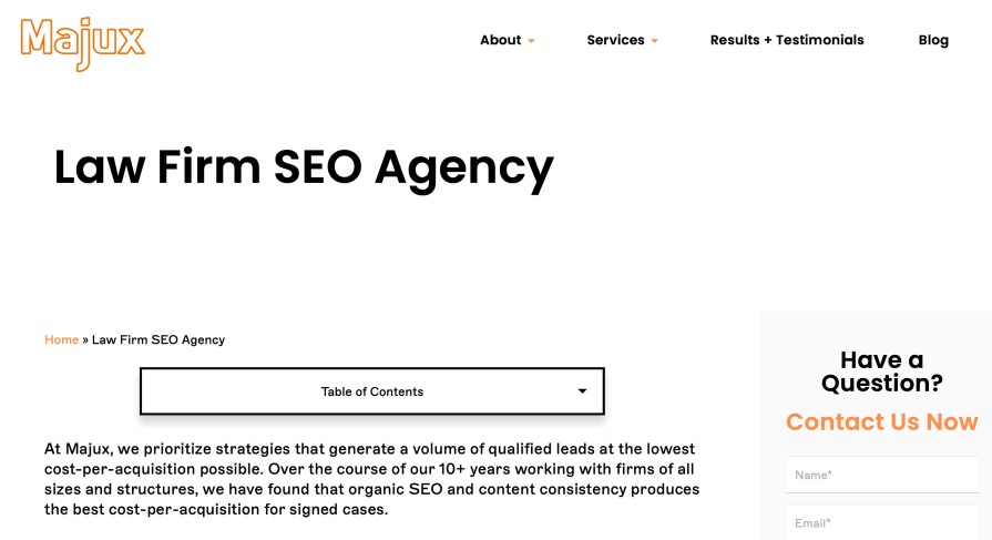 Majux Best SEO Agencies for Law Firms