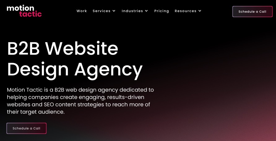 Motion Tactic B2B Website Design Agency