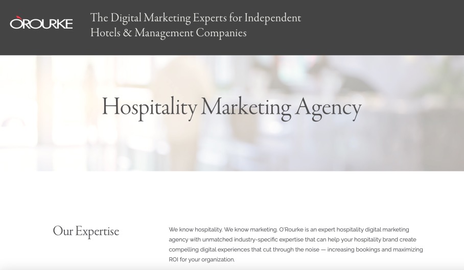 O'Rourke Hospitality Marketing Digital Agency for Hotels