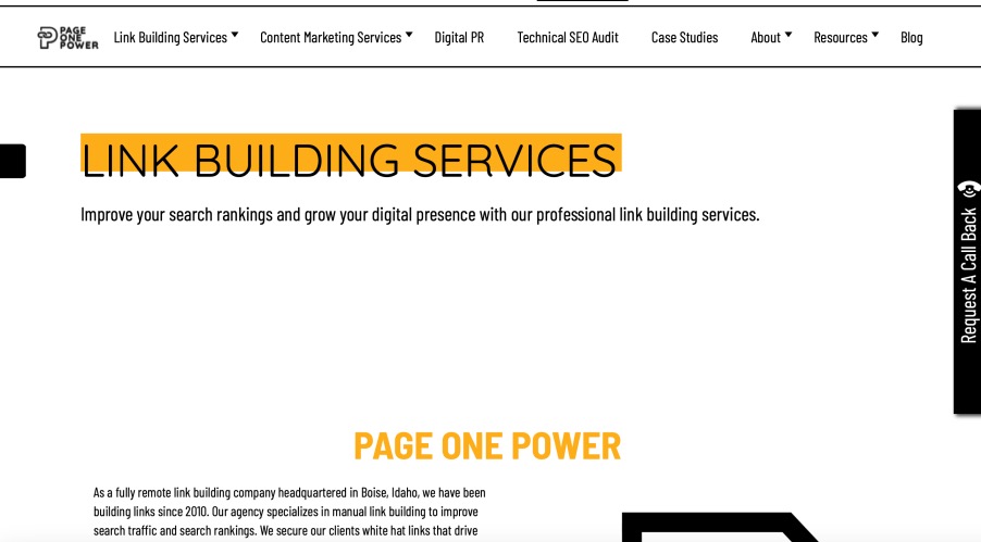 Page One Power White Hat Link Building Services