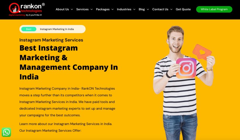 RankON Technologies Best Instagram Marketing Agency