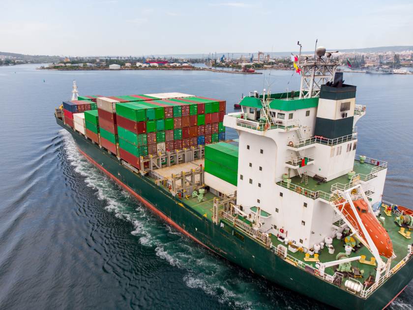 Shipping Transportation Ship Containers Aerial View Supply Chain Boat Transport