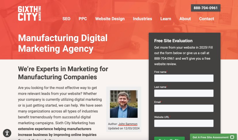 Sixth City Marketing Agency Services for Manufacturing Industry