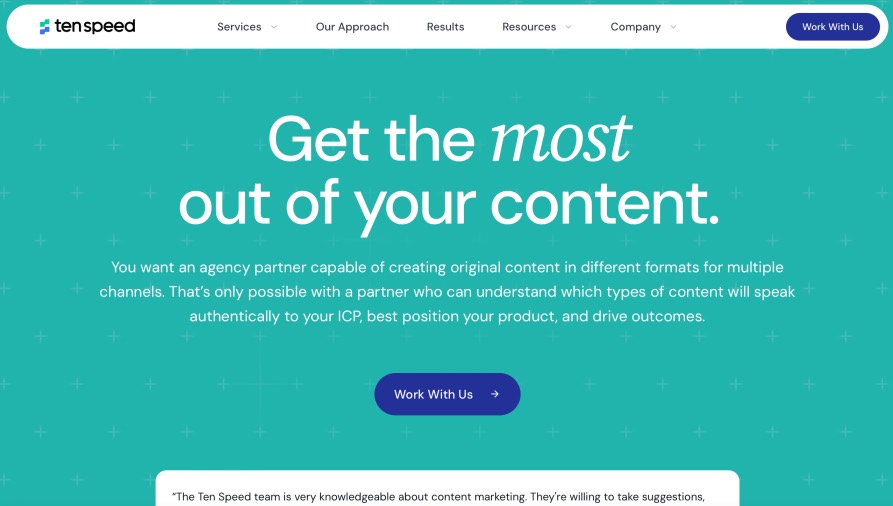 Ten Speed SaaS Content Marketing Services