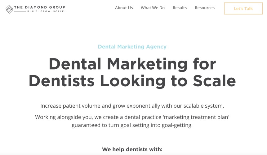 The Diamond Group Top Dental Digital Marketing Company