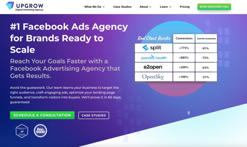 Upgrow Best Facebook Advertising Agencies