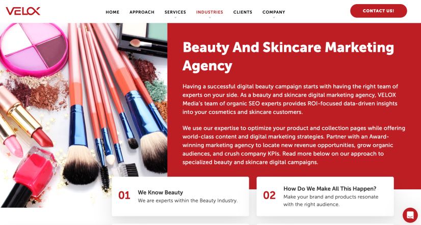 VELOX Media Skincare Beauty Marketing Companies