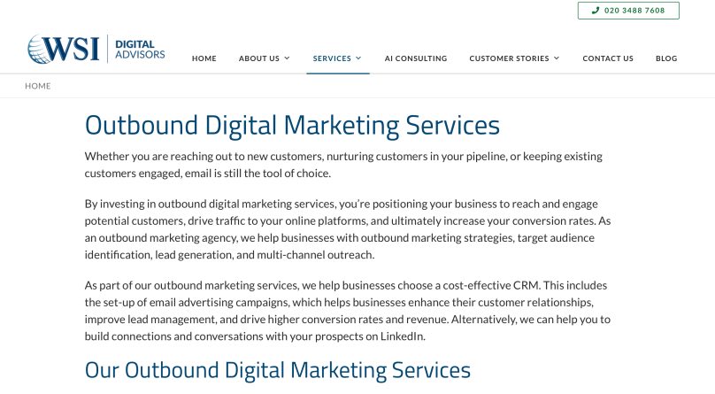 WSI Digital Advisors Outbound Lead Generation Agency