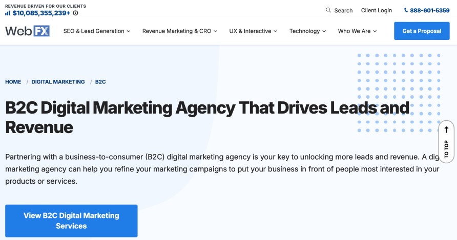 WebFX Best B2C Marketing Agencies