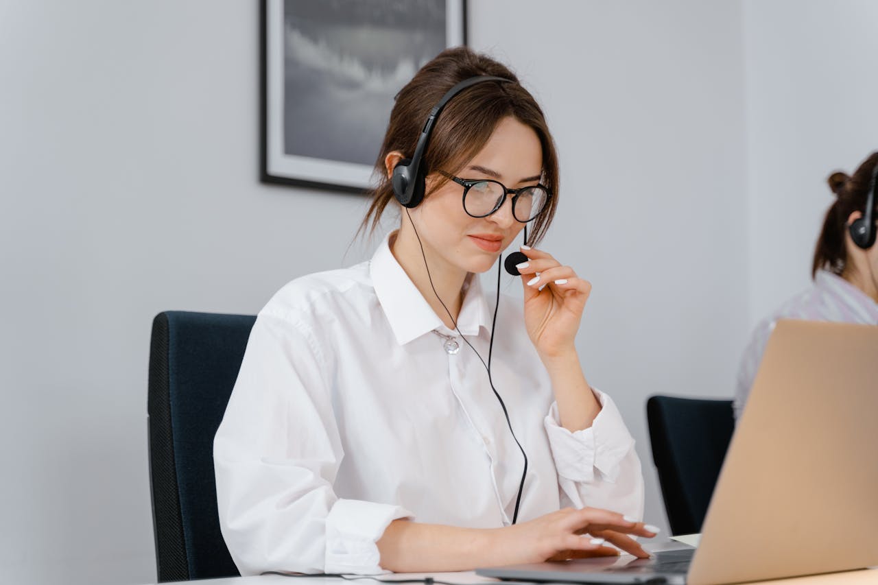 A girl on live call