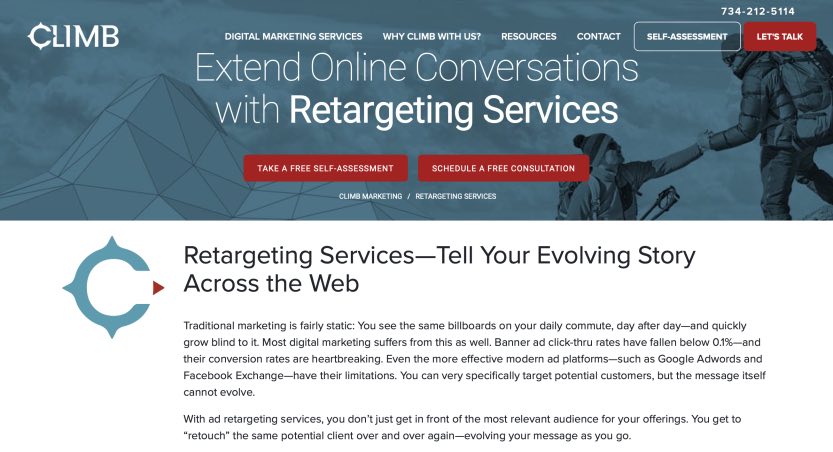 Climb Marketing Best Ad Retargeting Services