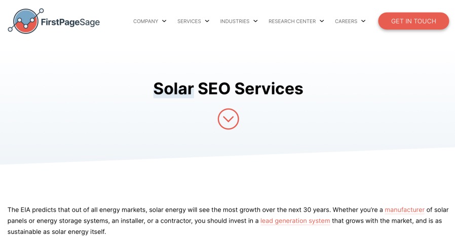 First Page Sage Best Solar SEO Services Agency