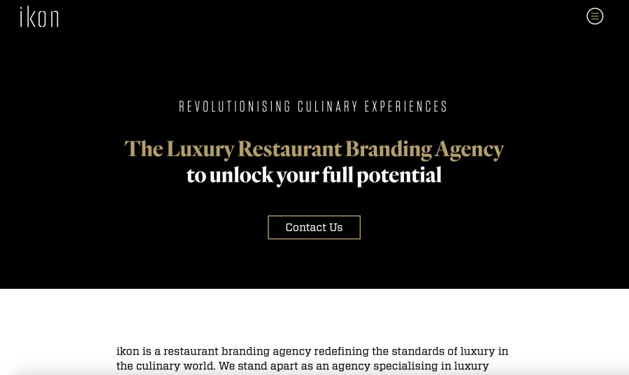 Ikon London Luxury Restaurant Branding Agency