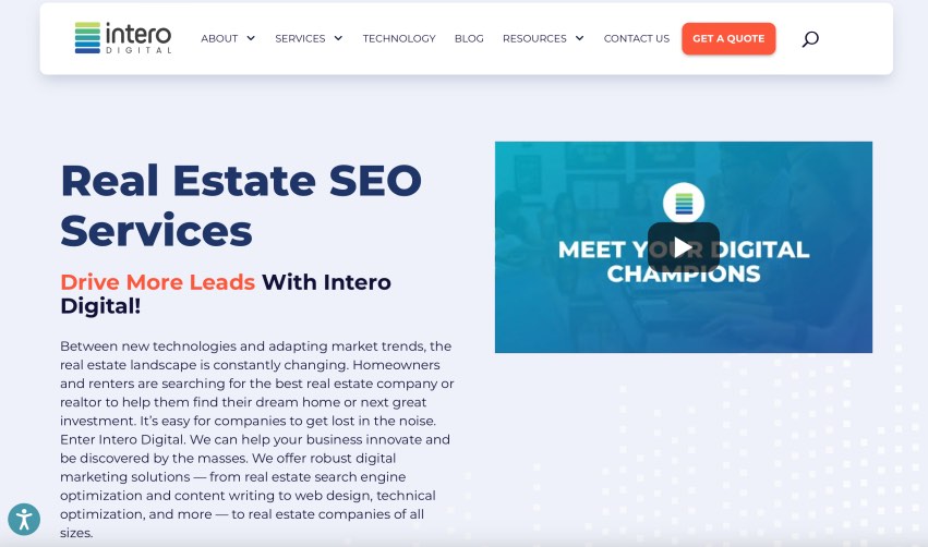 Intero Best SEO Agency for Real Estate Agencies